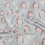 PREMIJUM PAMUK jednorog i labud na plavoj - Slika 3