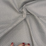 Pamuk 100% svetlo siva osnova bele tufne 2mm - Slika 2
