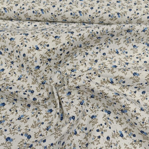 Pamuk 100% sitni cvetići na plave tonove - Slika 2