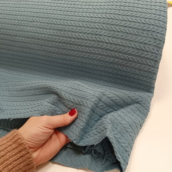 Pamučna pletenina petrol denim plavi - Slika 1