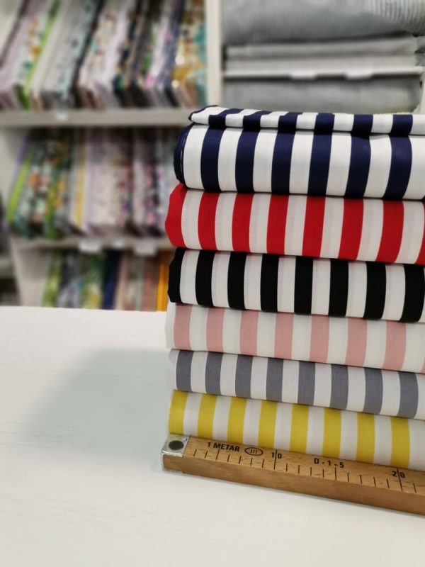 PAmučno platno tamno sive pruge 1,50cm - Slika 2