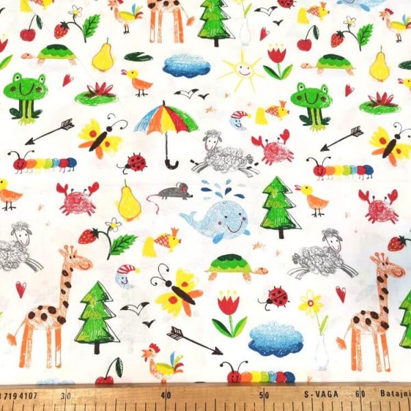 Pamuk dečiji crtež šareni - Slika 2