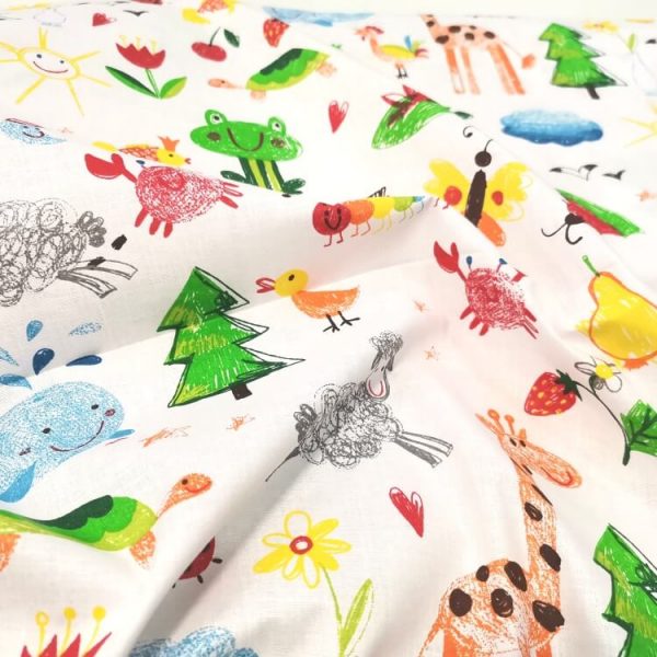 Pamuk dečiji crtež šareni - Slika 1