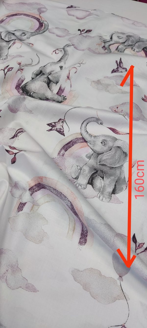 Pamuk Slatki slonić na roze LJUBIČASTO NOVO - Slika 2