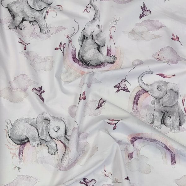 Pamuk Slatki slonić na roze LJUBIČASTO NOVO - Slika 3