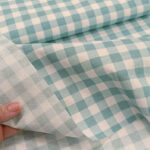 Cotton dekor tirkiz plavi karirani