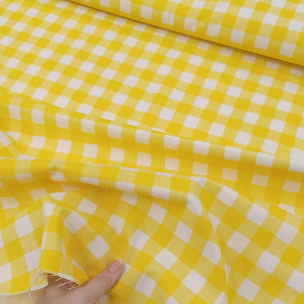 Cotton dekor žuti karirani - Slika 1