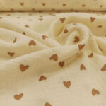 Dupla gaza žućkasta osnova braon srca - Slika 2