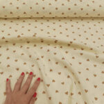 Dupla gaza žućkasta osnova braon srca - Slika 3