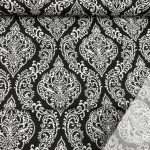 Dekor platno crno beli damask