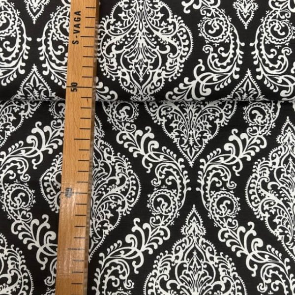 Dekor platno crno beli damask - Slika 2