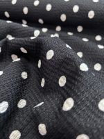 Žoržet krep crni sa belim tufnama - Slika 2