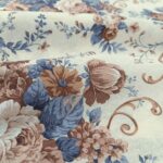 Dekor platno ruže na plave i braon  tonove 2,80m širina - Slika 2