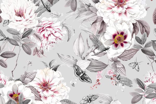 Oxford tkanina dezen siva osnova bašta - Slika 3