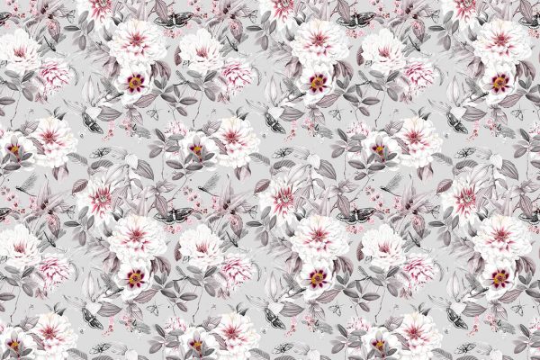 Oxford tkanina dezen siva osnova bašta - Slika 2