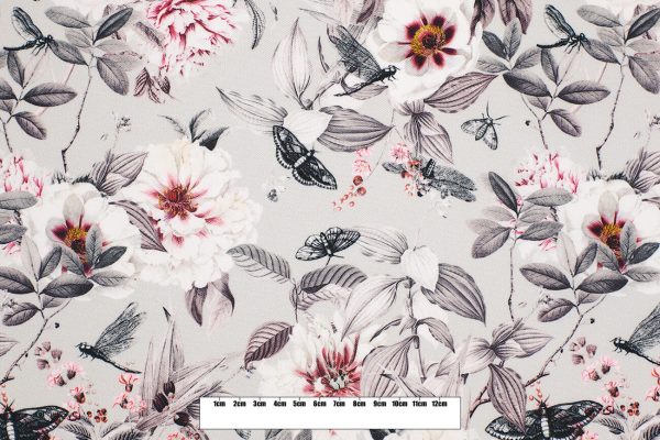 Oxford tkanina dezen siva osnova bašta - Slika 1