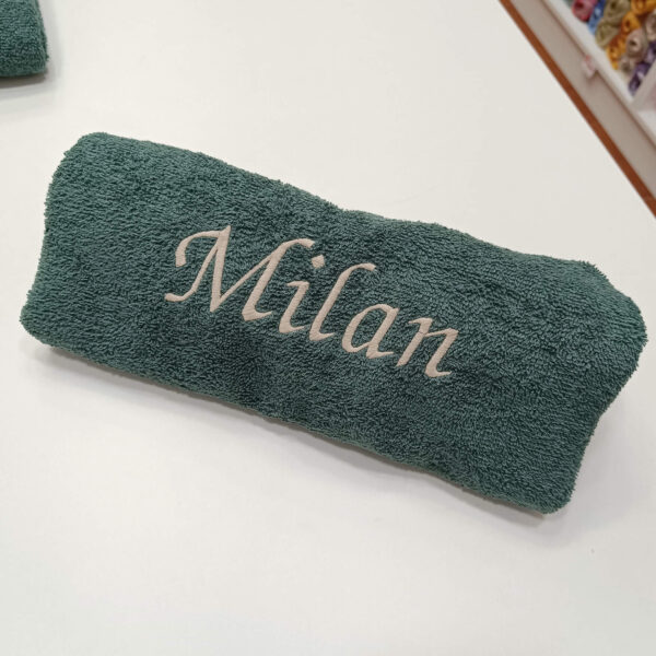 Peškir vezeni zeleni 50x90 MILAN - Slika 1