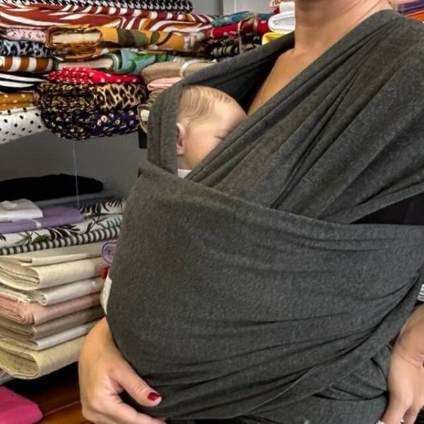 MARAMA za nošenje bebe siva MELIRANA - Slika 2