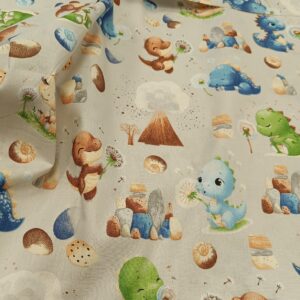 Pamuk baby dino na sivoj osnovi