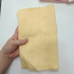 Parče pamuk dupla gaza žuta cvetni vez 25x150