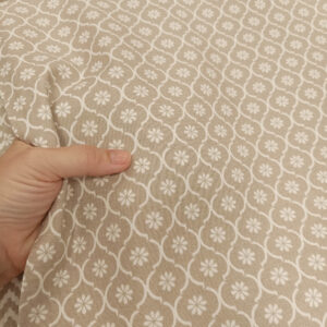 Pamučno dekor platno krem mini maroko cvetić NOVO