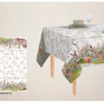 Uskršnji stolnjak zeke, čizme, korpa 135x215