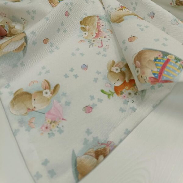 Nadstolnjak uskršnji pastelne zeke 80x80 - Slika 2