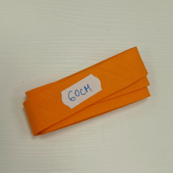 Restl od pamučne paspul trake narandžasta 60cm - Slika 1