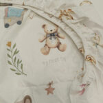 Baby čaršav na gumu platno mede igračke