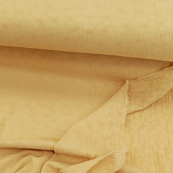 Dupla gaza sa cvetnim radom pastel žuto - Slika 1