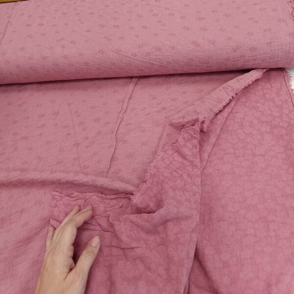 Dupla gaza sa cvetnim radom tamno roze0 - Slika 1