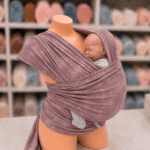 MARAMA za nošenje bebe tamno roze melanž