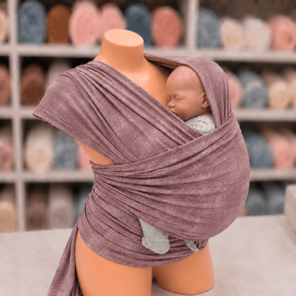 1000083153 MARAMA za nošenje bebe tamno roze melanž - Slika 1