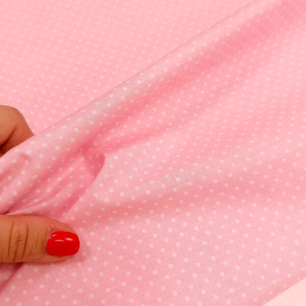 Pamuk baby roze sa belim tufnama 2mm - Slika 1