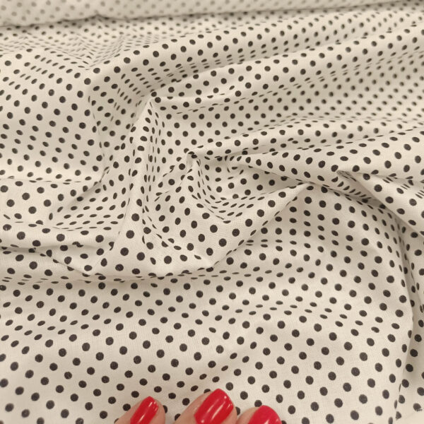 Pamuk beli sa crnim tufnama 2mm - Slika 1