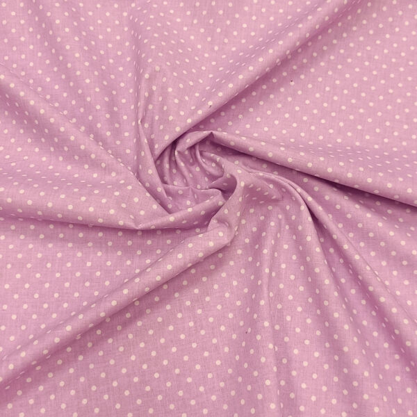 Pamuk svetlo lila osnova bele tufne 4mm - Slika 2