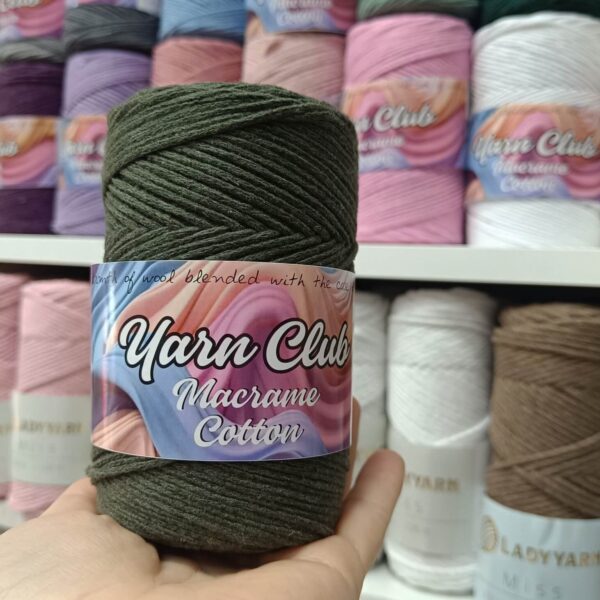 MAKRAME konac Yarn club tamno maslinasto zelen - Slika 2