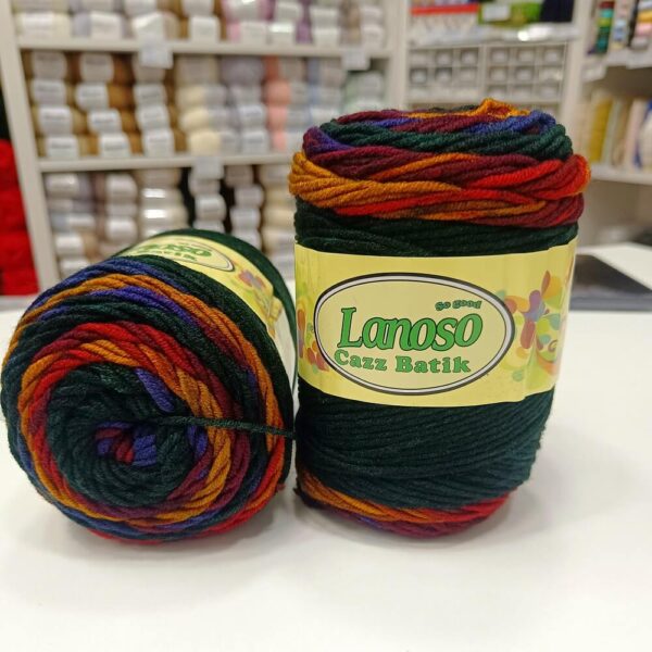 Lanoso cazz batik tamno zelena bordo oker 714 - Slika 1