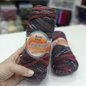 Lanoso BONITO Ethnic vunica sivo bordo 1214
