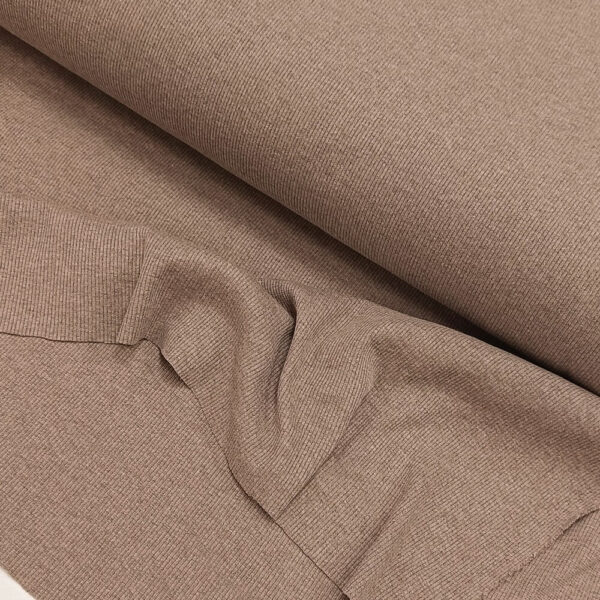 Pamuk sa elastinom rebrasti 150cm širina tamno krem - Slika 1