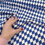 Pamuk rombovi plavo beli 2cm