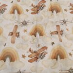 Tetra pelena na metar avioni na krem braon digitalna štampa NOVO 160cm širina