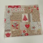 Parče dekor platno novogodišnji krem jelke, srca 35x140