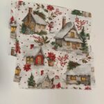 Parče dekor platno novogodišnji kućice 27x140