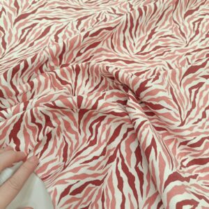 Dekor platno zebra šara roze bordo