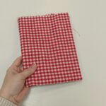Parče kanafas crveni kockice 45x120