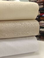 Damast PES beli sa listićima 280 cm širina - Slika 4