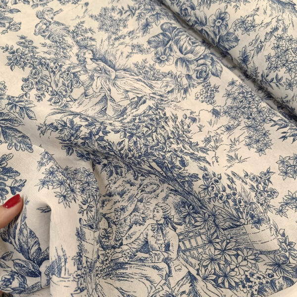 Dekor platno plava romantika 280cm širina - Slika 2
