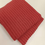 Peškir pamučni zeleni prugasta tekstura tamno teracotta 50x90 - Slika 3