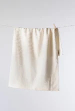 Peškir pamučni prugasta tekstura bež beli 50x90 - Slika 4